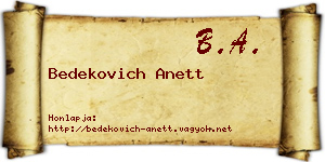 Bedekovich Anett névjegykártya